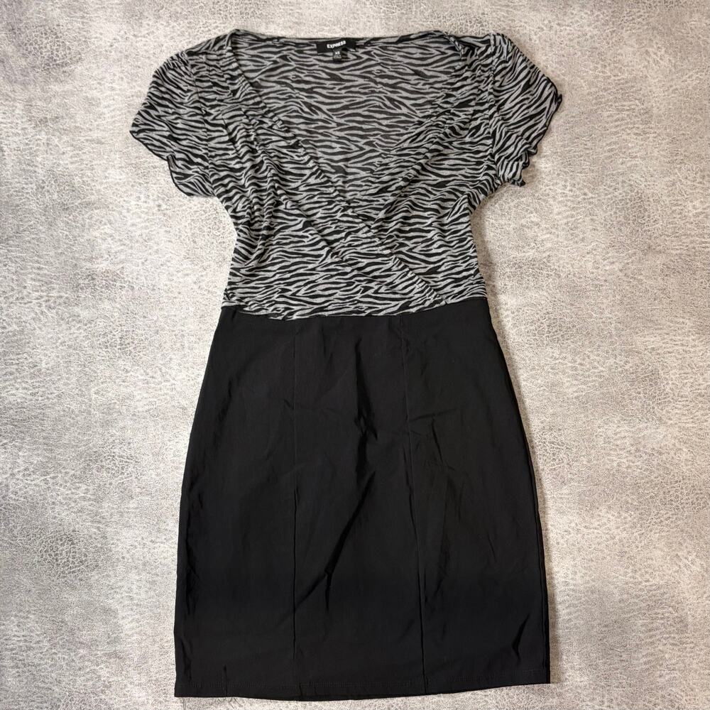 Express Zebra Print Bodycon Mini Dress